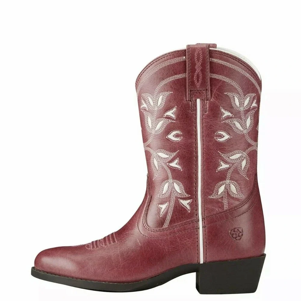 Ariat Kids Desert Holly Watermelon Red 8" Western Cowgirl Boots Kids 5-5 1/2